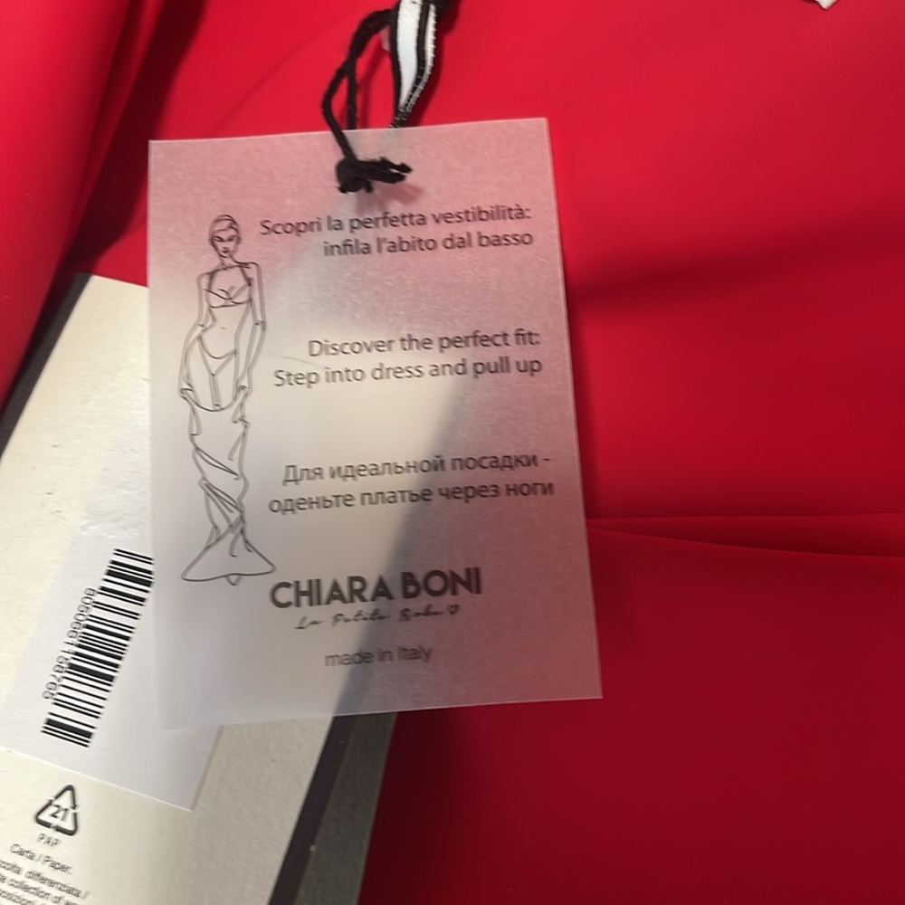 CHIARA BONI Red Off-Shoulder Dress new - Picture 7 of 13